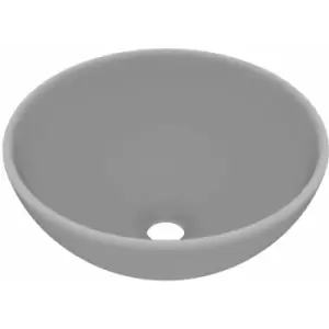 Image of Luxury Bathroom Basin Round Matt Light Grey 32.5x14cm Ceramic vidaXL - Grey