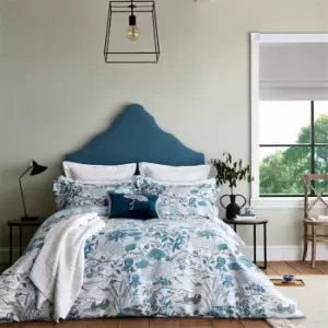 Image of Sanderson Crane & Frog Cotton Sateen Duvet Cover - Blue