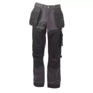 Image of DEWALT Mens Memphis Stretch Slim Work Trousers (32L) (Black)
