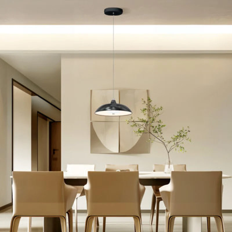 Image of Tcp Single Unit Black Hanging Pendant Ceiling Light, Ip20 With Switchable Cct Options
