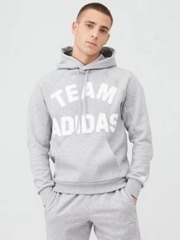 Image of Adidas Varsity Team Overhead Hoodie - Medium Grey Heather