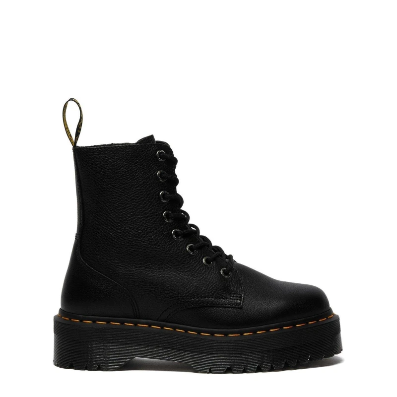Image of Dr Martens Black Jadon Iii Pisa Leather Platform Boots Black Female 6 191675UK