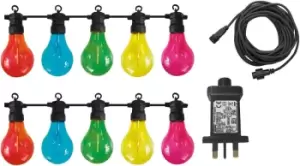 Image of Party Lights with 10 Multi-Coloured Lamps 24V - 10m