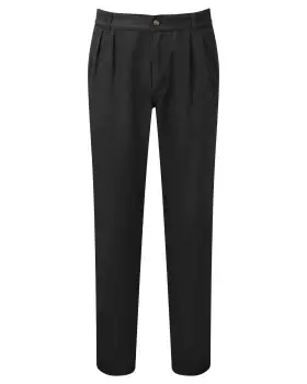 Image of Cotton Traders Mens Pleat Front Comfort Trousers in Black