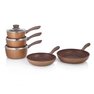 Image of JML Copper Stone 5 Piece Saucepans Set