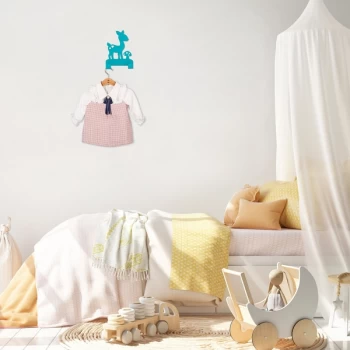 Image of Deer - Blue Blue Metal Wall Hook