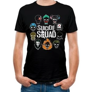 Image of Suicide Squad - Logo And Icons Mens Medium Short Sleeve T-Shirt - Black