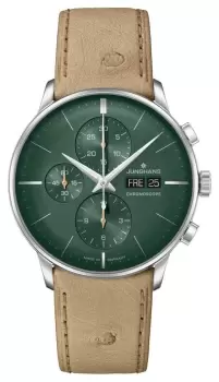 Image of Junghans 27/4222.02 Meister Chronoscope Green Dial Beige Watch
