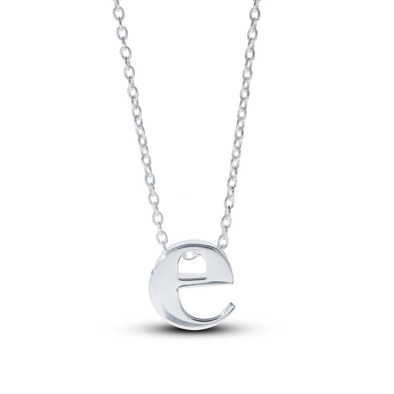 Image of Be You Sterling Silver lowercase Initial Necklace Silver female E