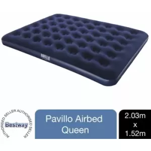 Image of Pavillo - Queen Flocked Blow up Inflatable Airbed Camping Mattress 203 x 152 x 22cm