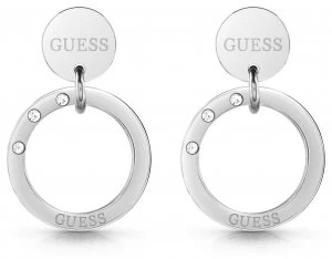 Image of Guess Womens 'Eternal Circles' Small Silver Hoop Earrings Jewellery