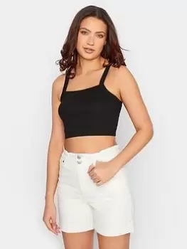 Image of Long Tall Sally Elastic Waist Short - White, Blue, Size 12, Women