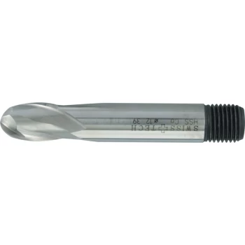 Image of 20.00MM Series 39 HSS-Co 2 Flute Threaded Shank Short Series Ball Nosed Slot Drills - Uncoated