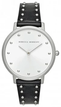 Image of Rebecca Minkoff Ladies Black Leather Strap Watch