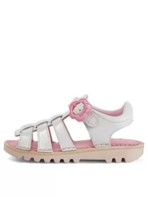 Image of Kickers Kickers Toddler Kick Fleur Patent Leather Sandal, White, Size 8 Younger