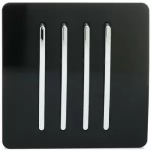 Image of Trendi Artistic Modern 2 Gang 13Amp Short Switched Double Socket Gloss Black Finish