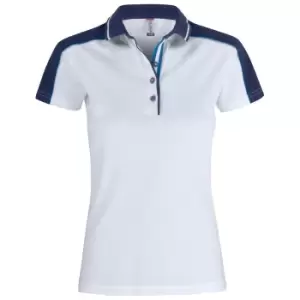Image of Clique Womens/Ladies Pittsford Polo Shirt (L) (White/Navy)