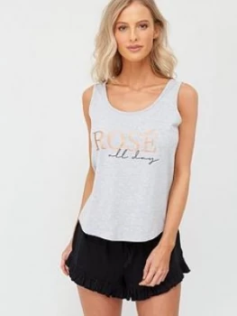 Image of Pour Moi Ros&Eacute; All Day Jersey Short Pj Set - Grey/Black