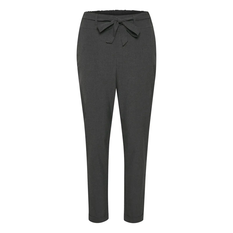 Image of Kaffe Belted chino Trousers For Her KAFFE Jillian Gris Female 36