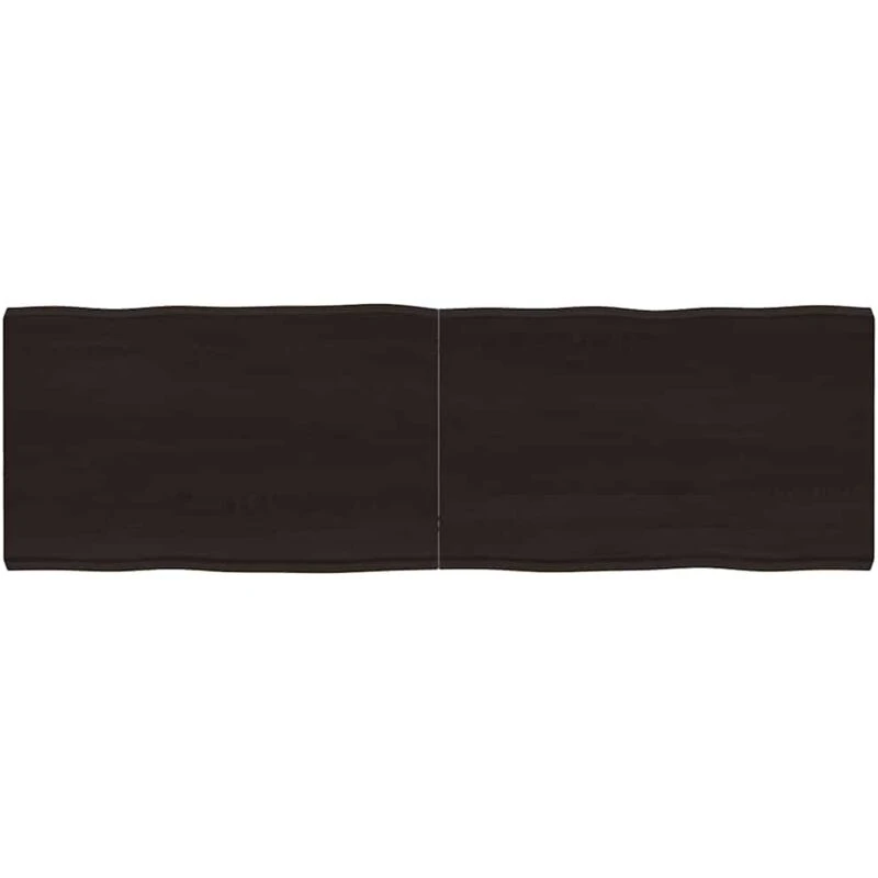 Image of Vidaxl Table Top Dark Brown 160X50X(2-6) Cm Treated Solid Wood Live Edge, Brown 364037