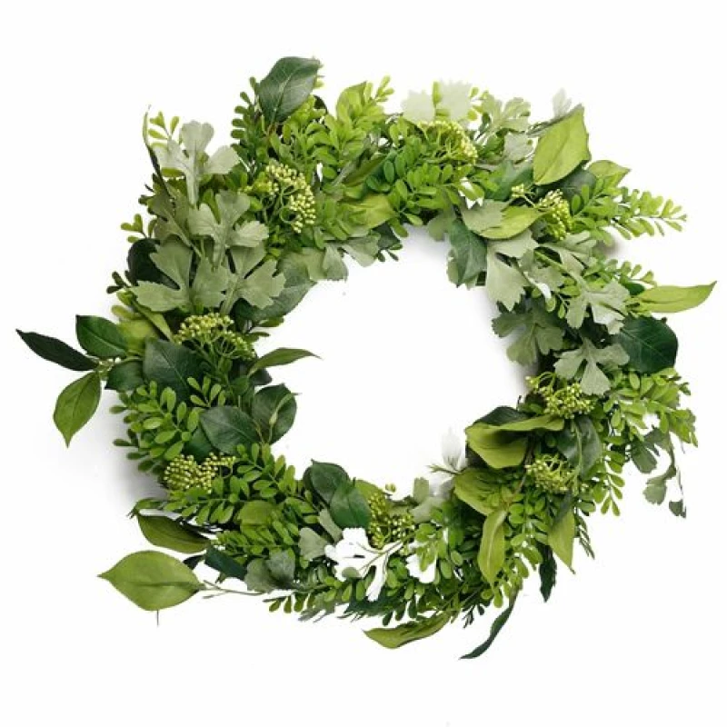Image of Leaf 50cm Artificial Wreath Ferns Leaf