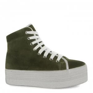 Image of Jeffrey Campbell Homg Suede Wash Hi Tops - Khaki/White