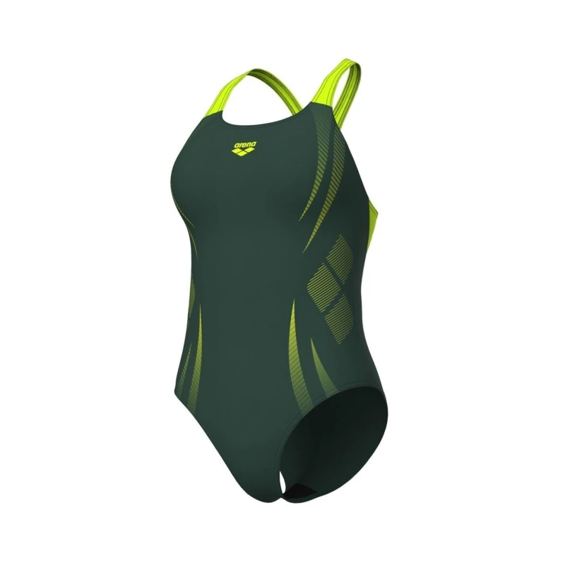 Image of Arena Womens Poseidonia Swim Pro Back Swimsuit Sage/Lime female 10 (S)