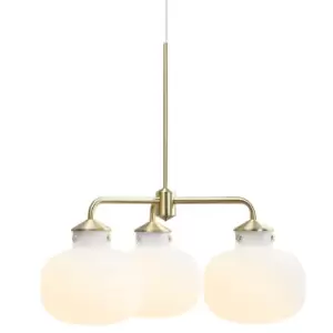 Image of Raito 3 Arm Multi Arm Pendant Ceiling Light Opal Glass, E27