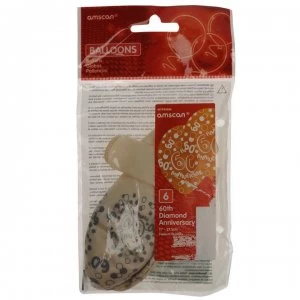 Image of Partymor Balloons Pack of 6 - 60th Diamond