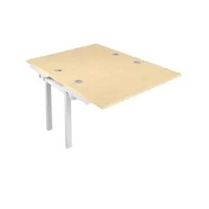Image of Telescopic Sliding 2 Person Maple Bench Extension with Cable Port - 1200 X 800 - White Frame