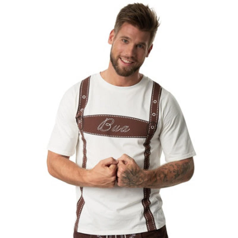 Image of Tectake Men Lederhosen T-Shirt -302887 - White L