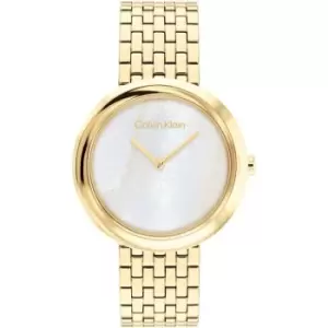 Image of Calvin Klein Womens Calvin Klein gold plated bracelet watch - Gold and Mother of pearl