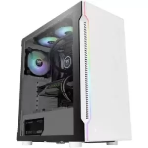 Image of Thermaltake H200 TG Snow RGB Midi tower PC casing White Built-in lighting, Built-in fan, Window