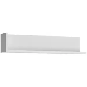 Image of Furniture To Go - Lyon 120cm wall shelf in White and High Gloss - White and High Gloss