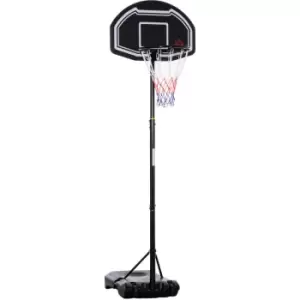 Image of Adjustable Basketball Hoop Stand w/ Wheels and Weight Base 1.6-2.1m - Black - Homcom