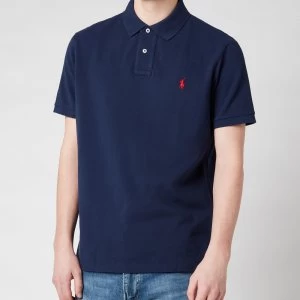 Image of Polo Ralph Lauren Mens Custom Slim Fit Mesh Polo Shirt - Newport Navy - S