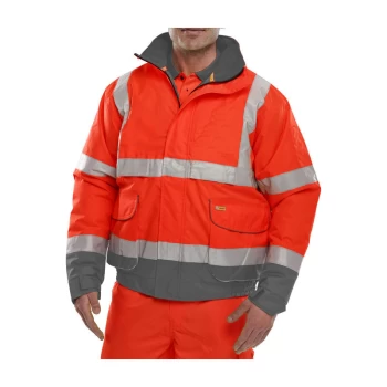 Image of BD208 RED GREY BOMBER JKT 5XL - Red/Grey - Beeswift
