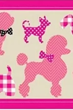 Image of Cute Dogs Childrens Non-Slip Pink Floor Rug