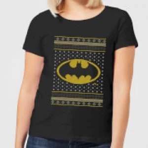 Image of DC Batman Knit Womens Christmas T-Shirt - Black - M