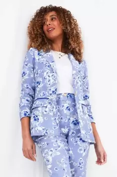 Image of Statement Floral Print Single Breasted Suit Blazer