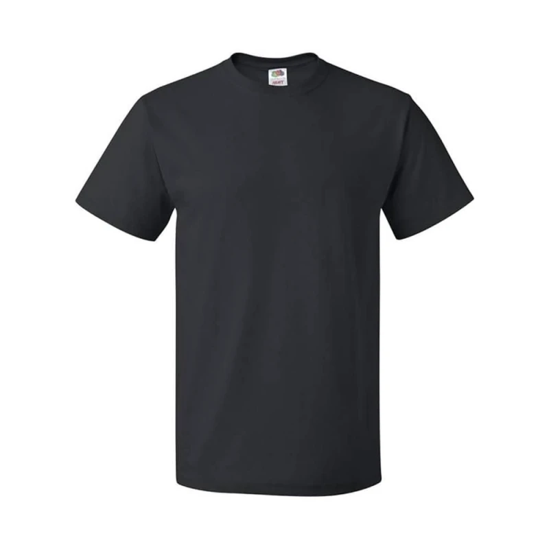 Image of Fruit Of The Loom Fruit of the Loom Men Cotton T-Shirt in Black Size: Small Black S Male 5063693810856