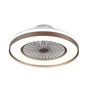 Image of Yoli 5 Blade Brown LED DC Ceiling Fan 40W 2800lm 3CCT Dimmable