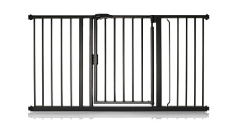 Image of Bettacare Auto Close Pet Gate, 139.8Cm - 146.8Cm, Matt Black, Pressure Fit Stair Gate For Dog & Puppy