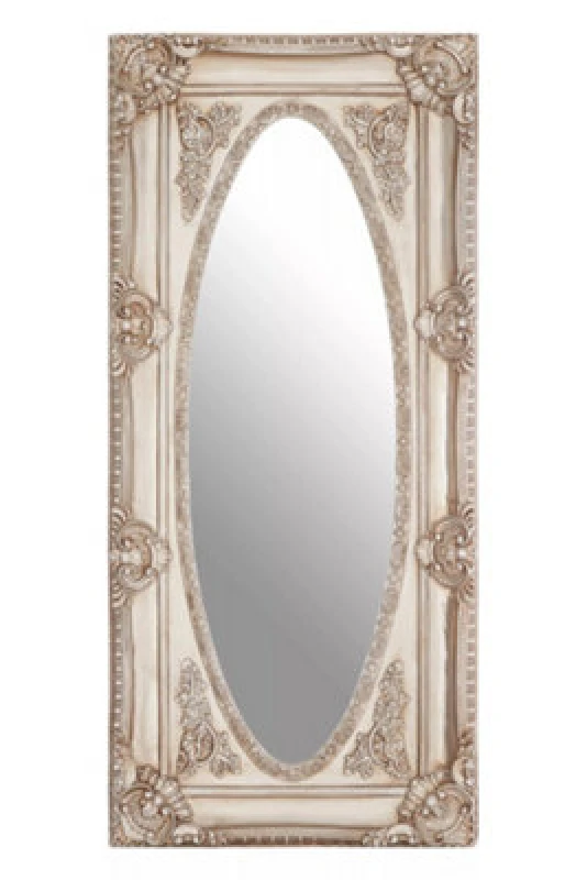 Image of Orsina Functional Champagne Finish Oval Border Wall Mirror, Timeless Mirror For Livingroom, Elegant Modern Mirror
