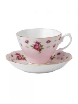 Image of Royal Albert New country roses pink teacup saucer boxed Pink