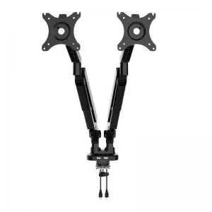 Image of Triton gas lift space-saving double monitor arm - black