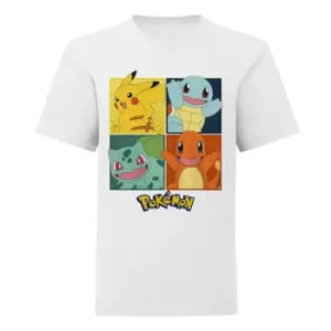 Image of Pokemon Childrens/Kids Squares T-Shirt (12-13 Years) (White)