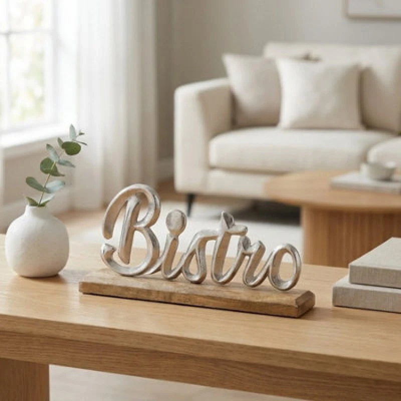 Image of Garden Greatness Wooden Base Bistro Decoration Metal