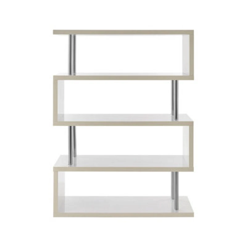 Image of Orsina Shelf Design 4 Tier White Gloss Wide Shelf Unit, Contemporary Large Shelving Unit, Durable Standing Shelves