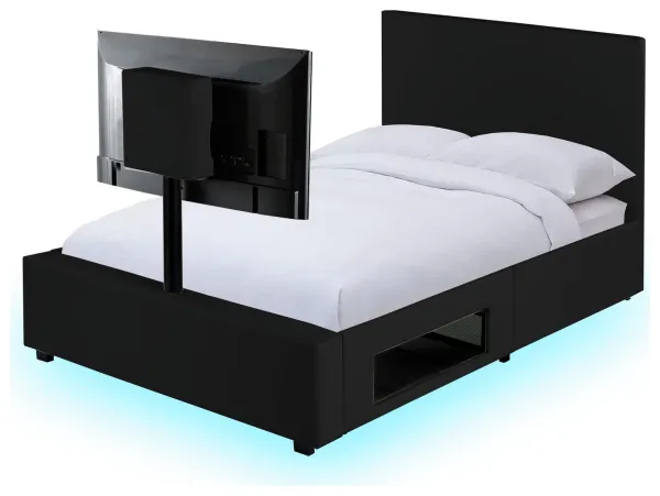 Image of X Rocker Living Ava Small Double TV Gaming Bed Frame - Black